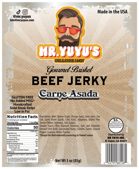 Gourmet Brisket Beef Jerky, 3oz