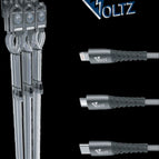 Voltz 8' Cables Clip Strip, 24ct (8 Lightning USB, 8 Micro USB, 8 Type-C USB)