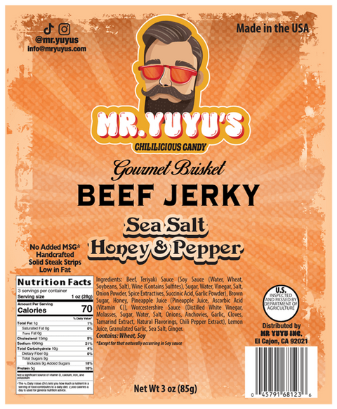 Gourmet Brisket Beef Jerky, 3oz