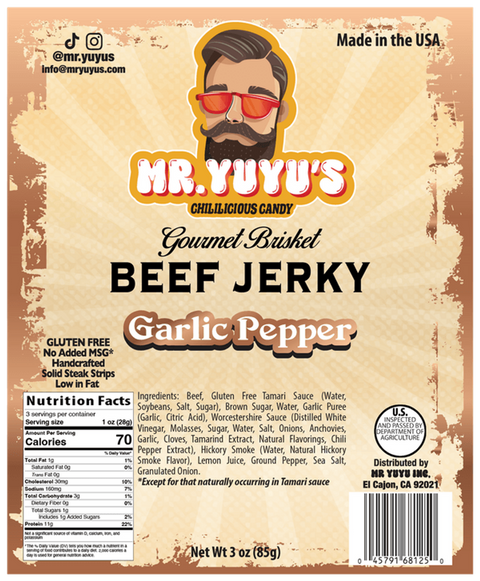 Gourmet Brisket Beef Jerky, 3oz