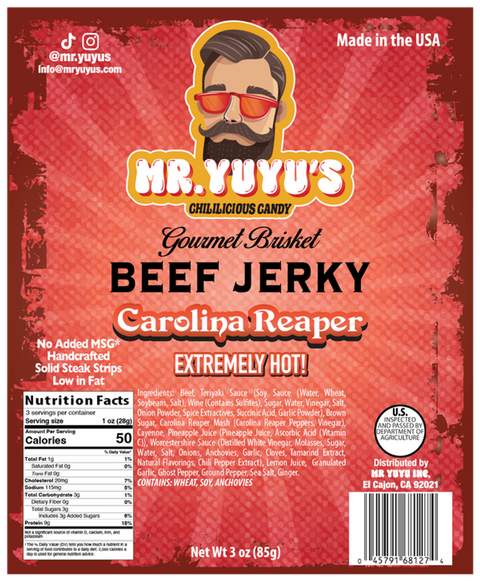Gourmet Brisket Beef Jerky, 3oz