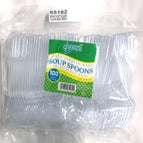 Plastic Clear Soup Spoon Clear Heavy Duty 100ct Lrg