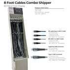 Voltz 8' Cables Combo Shipper, 60ct (assorted designs)