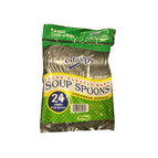 Plastic Jumbo Soup Spoon Clear 24ct Lrg
