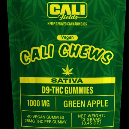 Cali Fields D9 THC Gummies, 25mg (40pcs/pk) (1 ct)