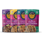 Seasoning Sampler Mix (12 Al Pastor Taco Seasoning, 12 Lemon Pepper Seasoning, 12 Beef Fajita Seasoning, Chicken Fajita Seasoning), 1oz ea